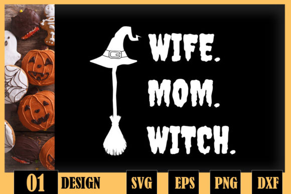 Womens Wife Mom Witch Funny Halloween Review